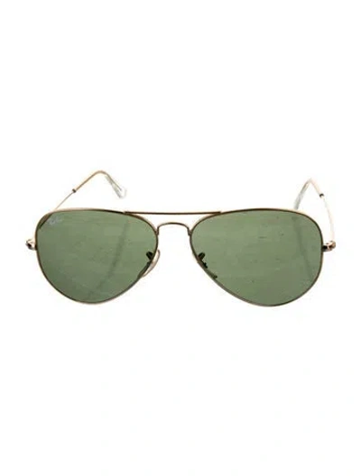 Pre-owned Ray Ban Aviator Tinted Sunglasses In Gold