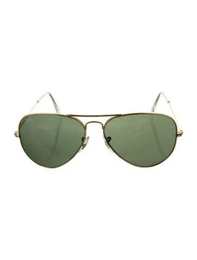 Pre-owned Ray Ban Aviator Tinted Sunglasses In Gold