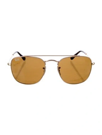 Pre-owned Ray Ban Aviator Tinted Sunglasses In Gold