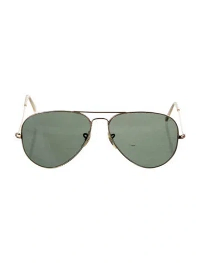 Pre-owned Ray Ban Aviator Tinted Sunglasses In Gold