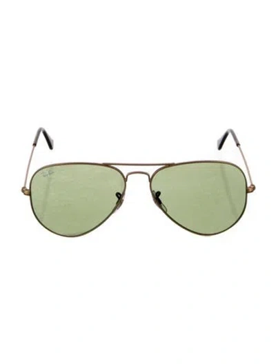 Pre-owned Ray Ban Aviator Tinted Sunglasses In Gold