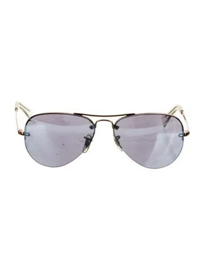 Pre-owned Ray Ban Aviator Tinted Sunglasses In Gold