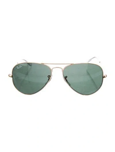 Pre-owned Ray Ban Aviator Tinted Sunglasses In Gold