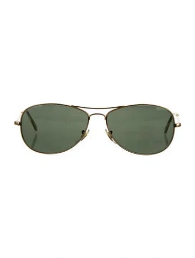 Pre-owned Ray Ban Aviator Tinted Sunglasses In Gold