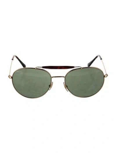 Pre-owned Ray Ban Aviator Tinted Sunglasses In Gold