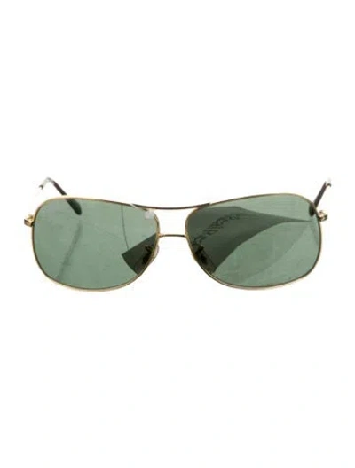 Pre-owned Ray Ban Aviator Tinted Sunglasses In Gold