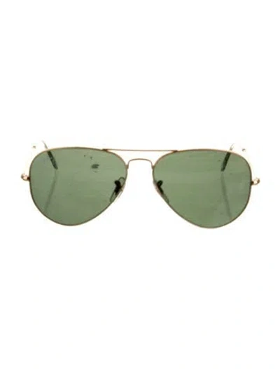 Pre-owned Ray Ban Aviator Tinted Sunglasses In Gold