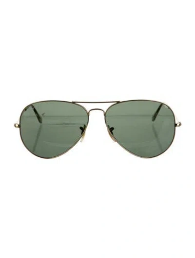 Pre-owned Ray Ban Aviator Tinted Sunglasses In Gold