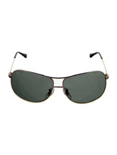 Pre-owned Ray Ban Aviator Tinted Sunglasses In Gold