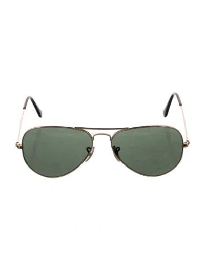 Pre-owned Ray Ban Aviator Tinted Sunglasses In Gold