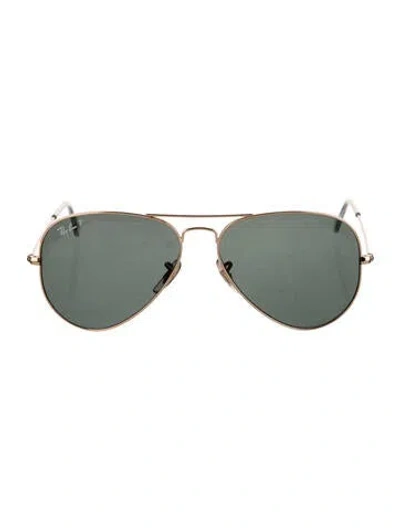 Pre-owned Ray Ban Aviator Tinted Sunglasses In Gold