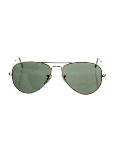 Pre-owned Ray Ban Aviator Tinted Sunglasses In Gold