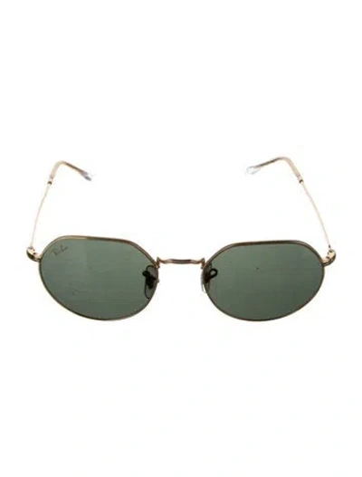 Pre-owned Ray Ban Aviator Tinted Sunglasses In Gold