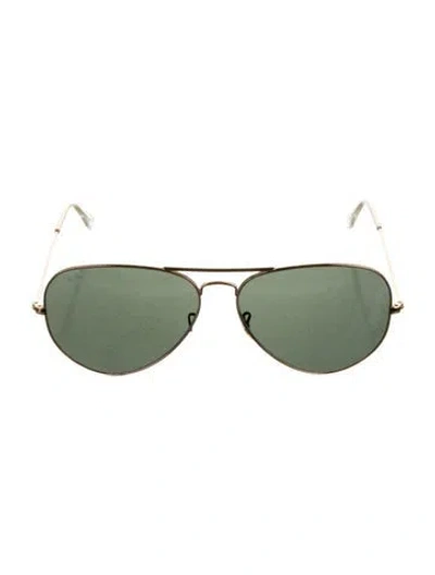 Pre-owned Ray Ban Aviator Tinted Sunglasses In Gold