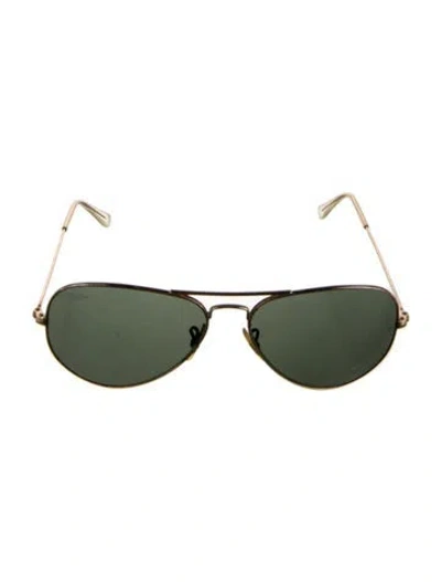 Pre-owned Ray Ban Aviator Tinted Sunglasses In Gold