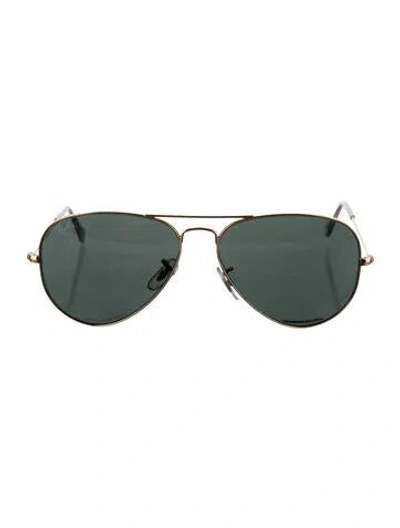 Pre-owned Ray Ban Aviator Tinted Sunglasses In Gold