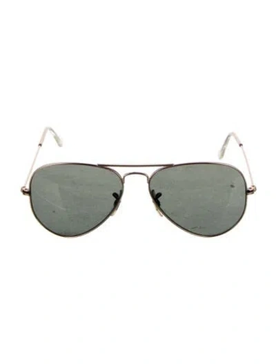 Pre-owned Ray Ban Aviator Tinted Sunglasses In Gold