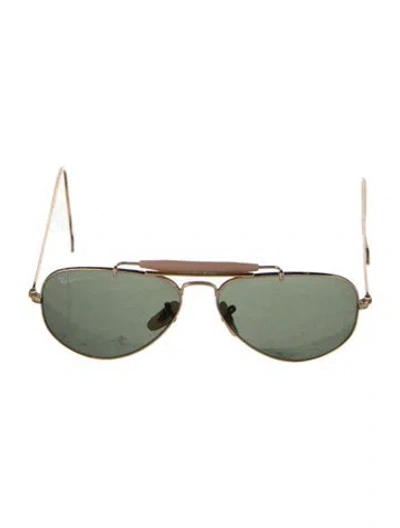 Pre-owned Ray Ban Aviator Tinted Sunglasses In Gold