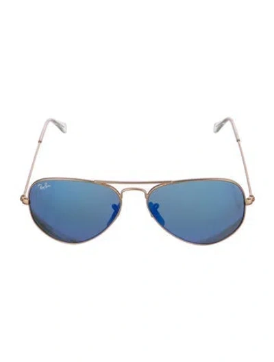 Pre-owned Ray Ban Aviator Tinted Sunglasses In Gold