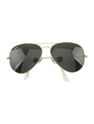 Pre-owned Ray Ban Aviator Tinted Sunglasses In Gold