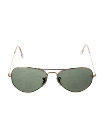 Pre-owned Ray Ban Aviator Tinted Sunglasses In Gold
