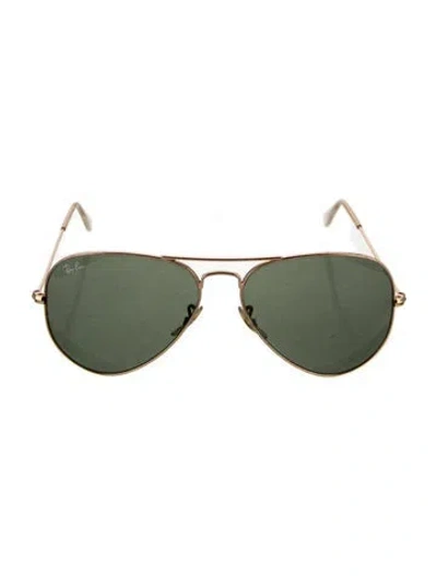 Pre-owned Ray Ban Aviator Tinted Sunglasses In Gold