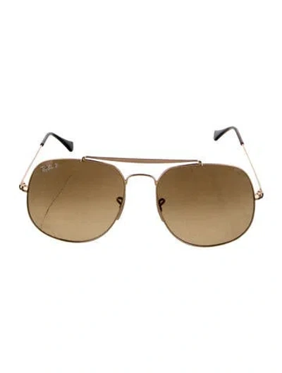 Pre-owned Ray Ban Aviator Tinted Sunglasses In Gold