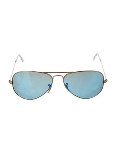 Pre-owned Ray Ban Aviator Tinted Sunglasses In Gold