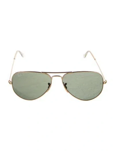 Pre-owned Ray Ban Aviator Tinted Sunglasses In Gold