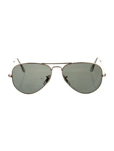 Pre-owned Ray Ban Aviator Tinted Sunglasses In Gold
