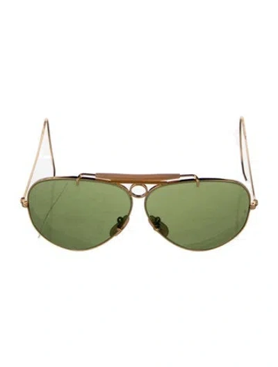 Pre-owned Ray Ban Aviator Tinted Sunglasses In Gold