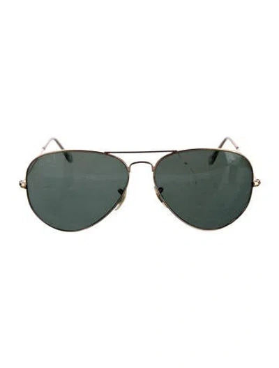 Pre-owned Ray Ban Aviator Tinted Sunglasses In Gold