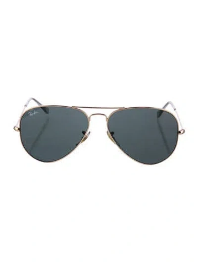 Pre-owned Ray Ban Aviator Tinted Sunglasses In Gold