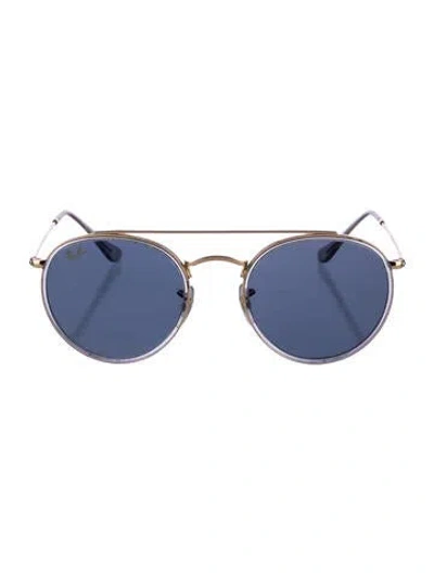Pre-owned Ray Ban Aviator Tinted Sunglasses In Gold