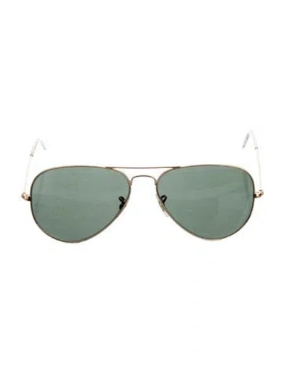 Pre-owned Ray Ban Aviator Tinted Sunglasses In Gold