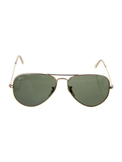 Pre-owned Ray Ban Aviator Tinted Sunglasses In Gold