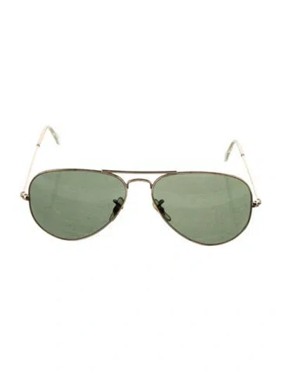 Pre-owned Ray Ban Aviator Tinted Sunglasses In Gold