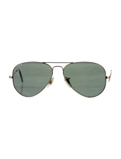 Pre-owned Ray Ban Aviator Tinted Sunglasses In Gold