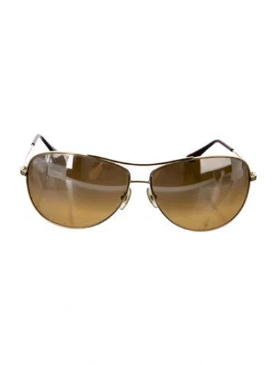 Pre-owned Ray Ban Aviator Tinted Sunglasses In Gold