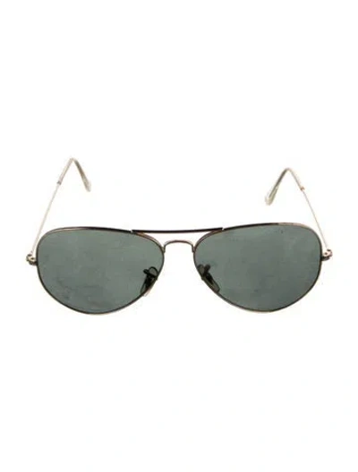 Pre-owned Ray Ban Aviator Tinted Sunglasses In Gold