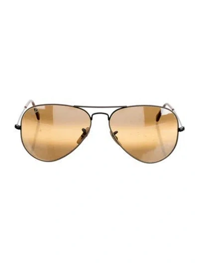 Pre-owned Ray Ban Aviator Tinted Sunglasses In Gold