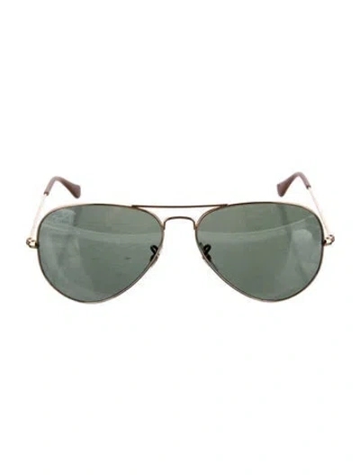 Pre-owned Ray Ban Aviator Tinted Sunglasses In Gold