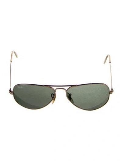 Pre-owned Ray Ban Aviator Tinted Sunglasses In Gold