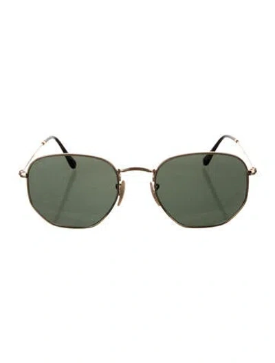 Pre-owned Ray Ban Aviator Tinted Sunglasses In Gold