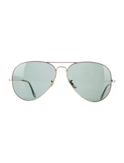 Pre-owned Ray Ban Aviator Tinted Sunglasses In Gold