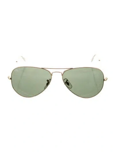 Pre-owned Ray Ban Aviator Tinted Sunglasses In Gold