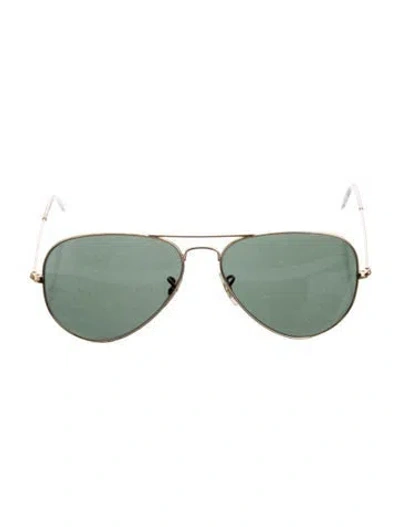Pre-owned Ray Ban Aviator Tinted Sunglasses In Gold