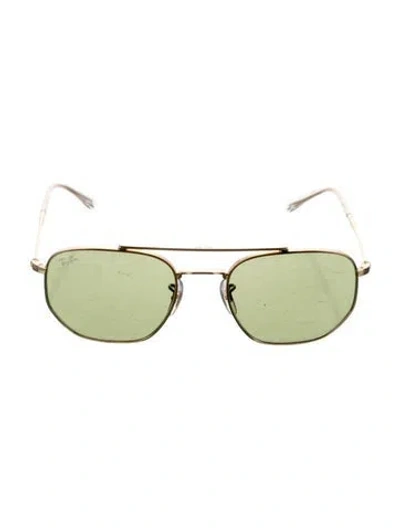 Pre-owned Ray Ban Aviator Tinted Sunglasses In Gold