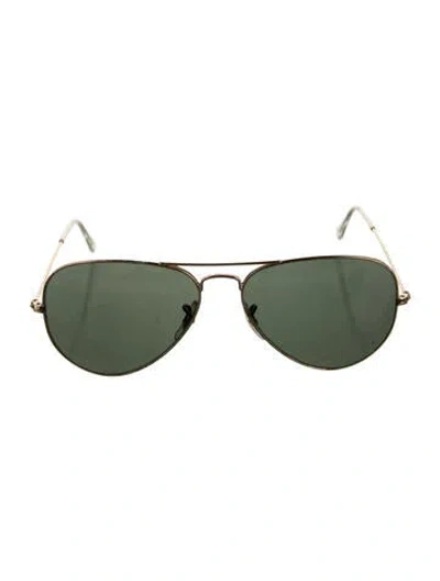 Pre-owned Ray Ban Aviator Tinted Sunglasses In Gold