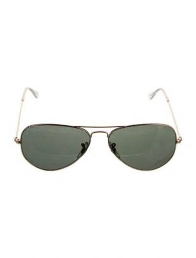 Pre-owned Ray Ban Aviator Tinted Sunglasses In Gold
